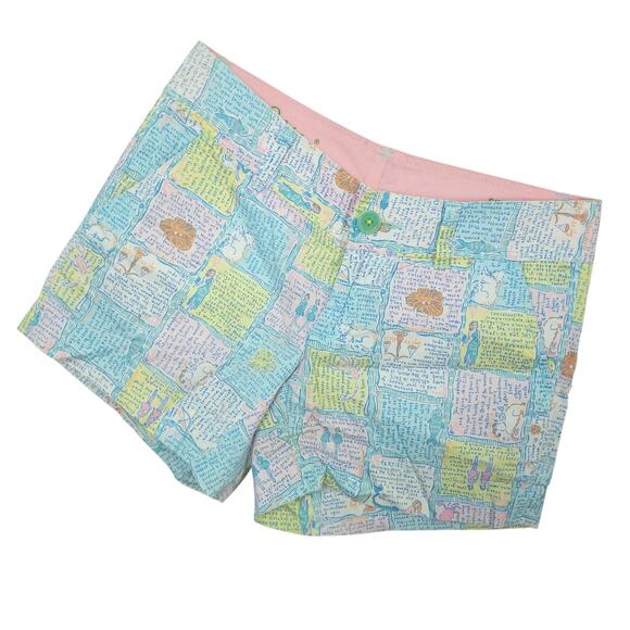 Lilly Pulitzer Women's Written In The Stars Callahan Shorts Sz 00 Blue & Pink - Picture 1 of 8